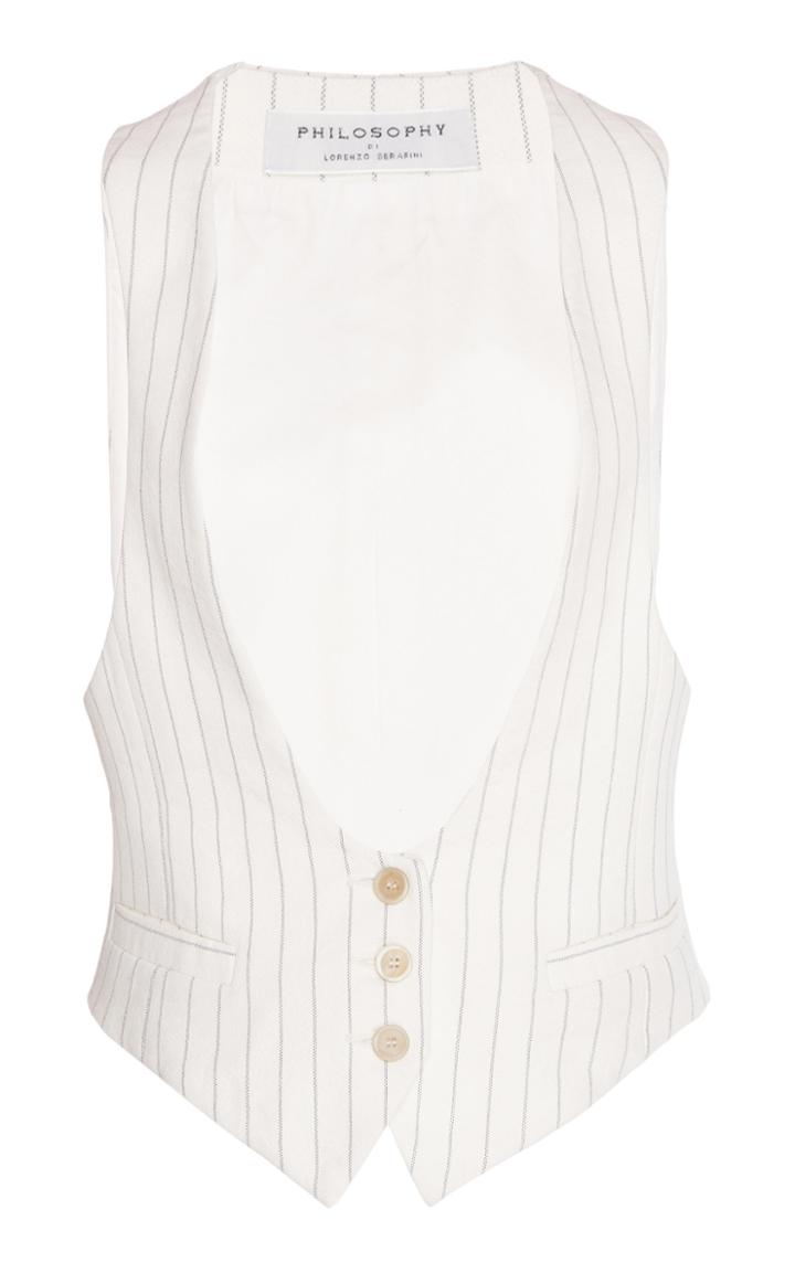 Philosophy Di Lorenzo Serafini Pinstripe Cotton-blend Vest