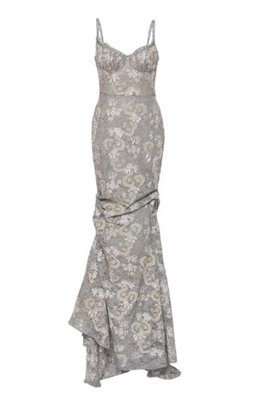 Brock Collection Oheida Hand-embroidered Lace Gown