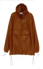 Studio Cut Faux Leather Hooded Sweatshirt
