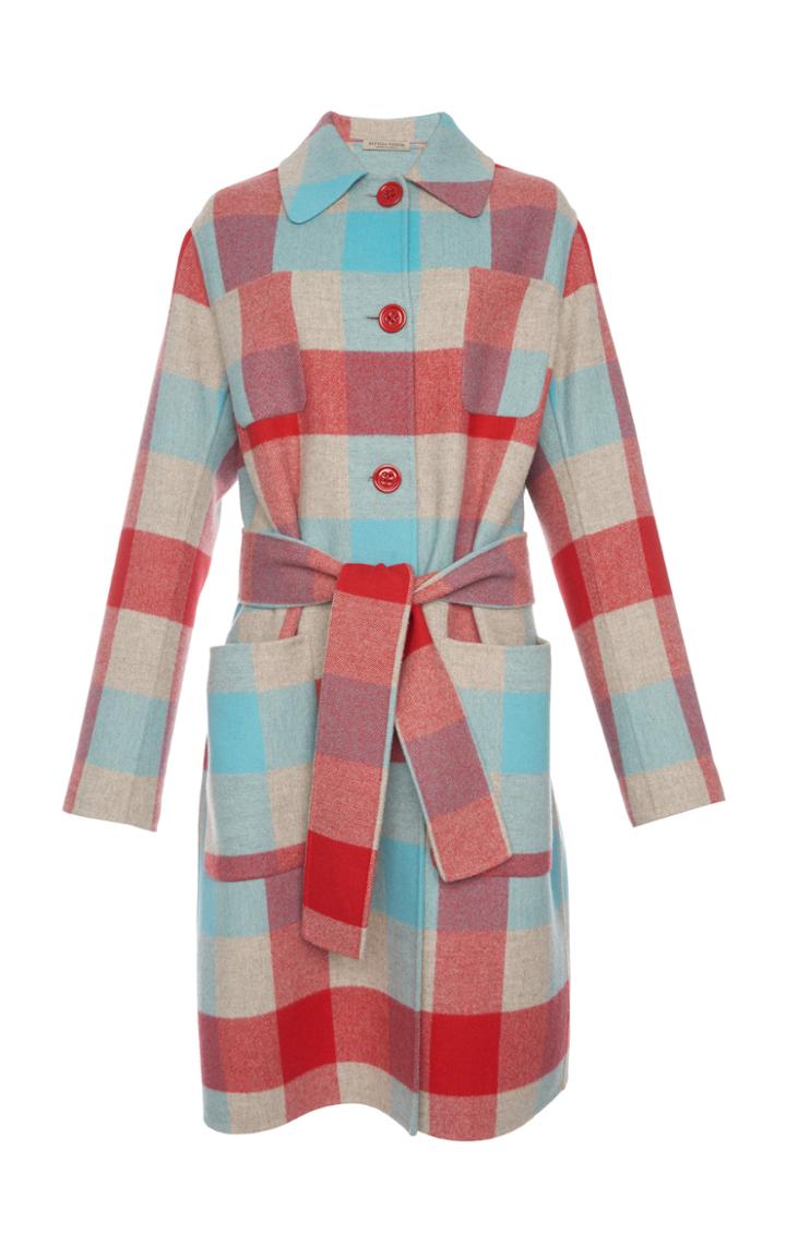 Bottega Veneta Checked Wool And Cashmere-blend Coat