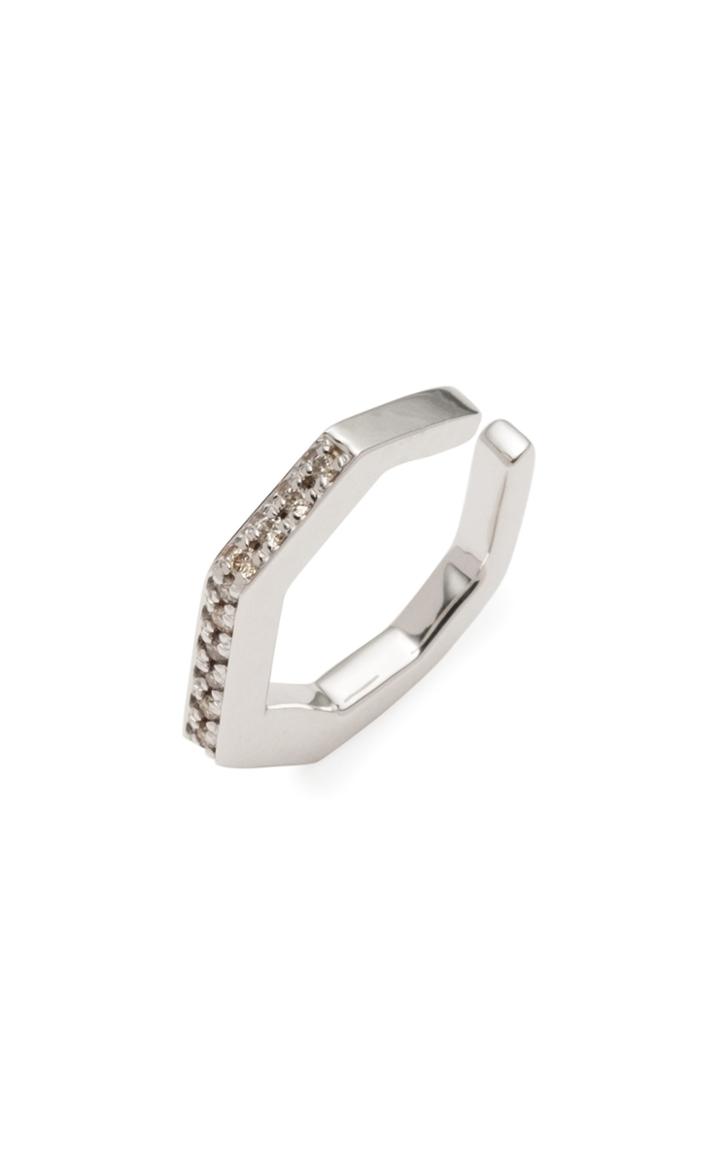 Moda Operandi Hirotaka 10k White Gold Octagon Diamond Ear Cuff