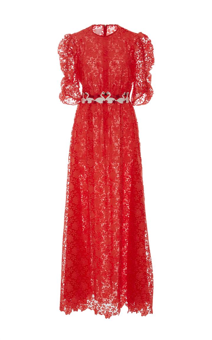 Giamba Flamingo Lace Dress