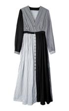 Tuinch Button-down Cotton V-neck Dress