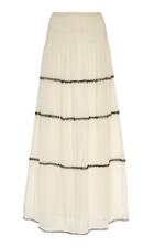 Anaak Lago Embroidered Cotton-voile Maxi Skirt
