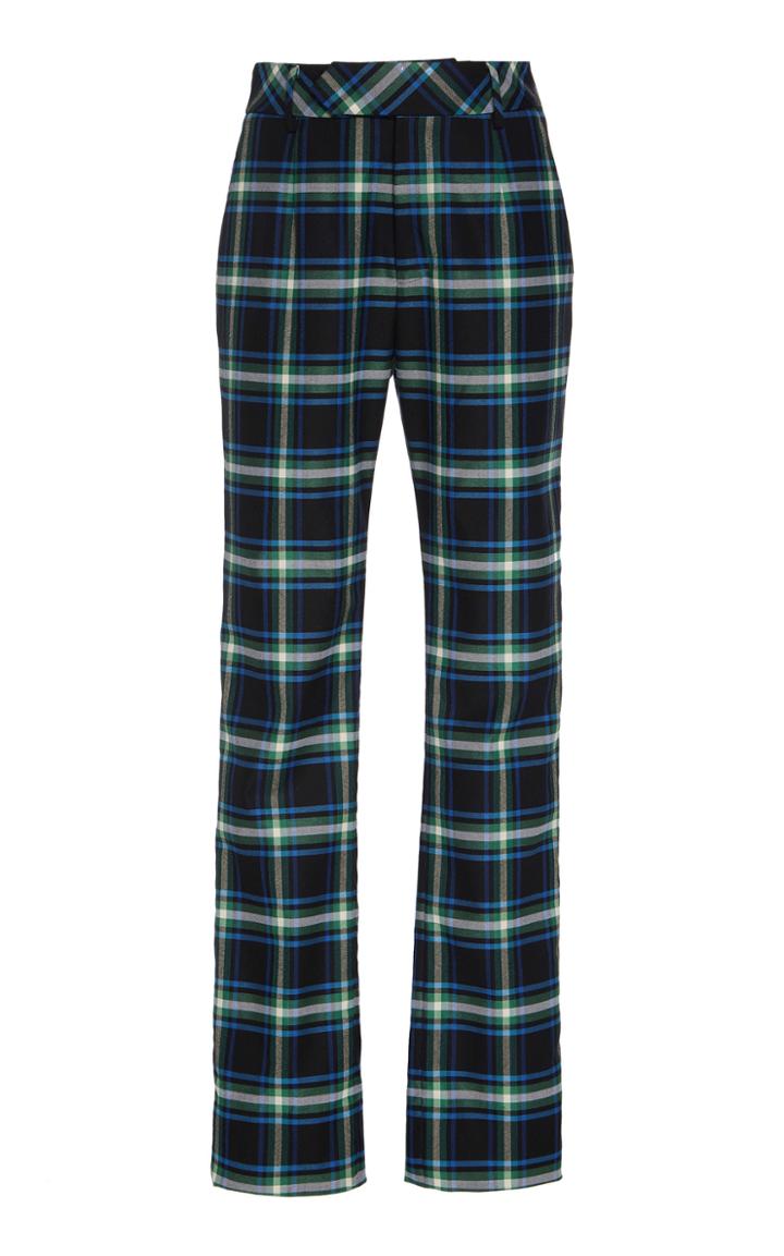 Matthew Adams Dolan Checked Wool Trousers
