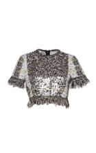 Ralph & Russo Panel Cropped Top With Fringe