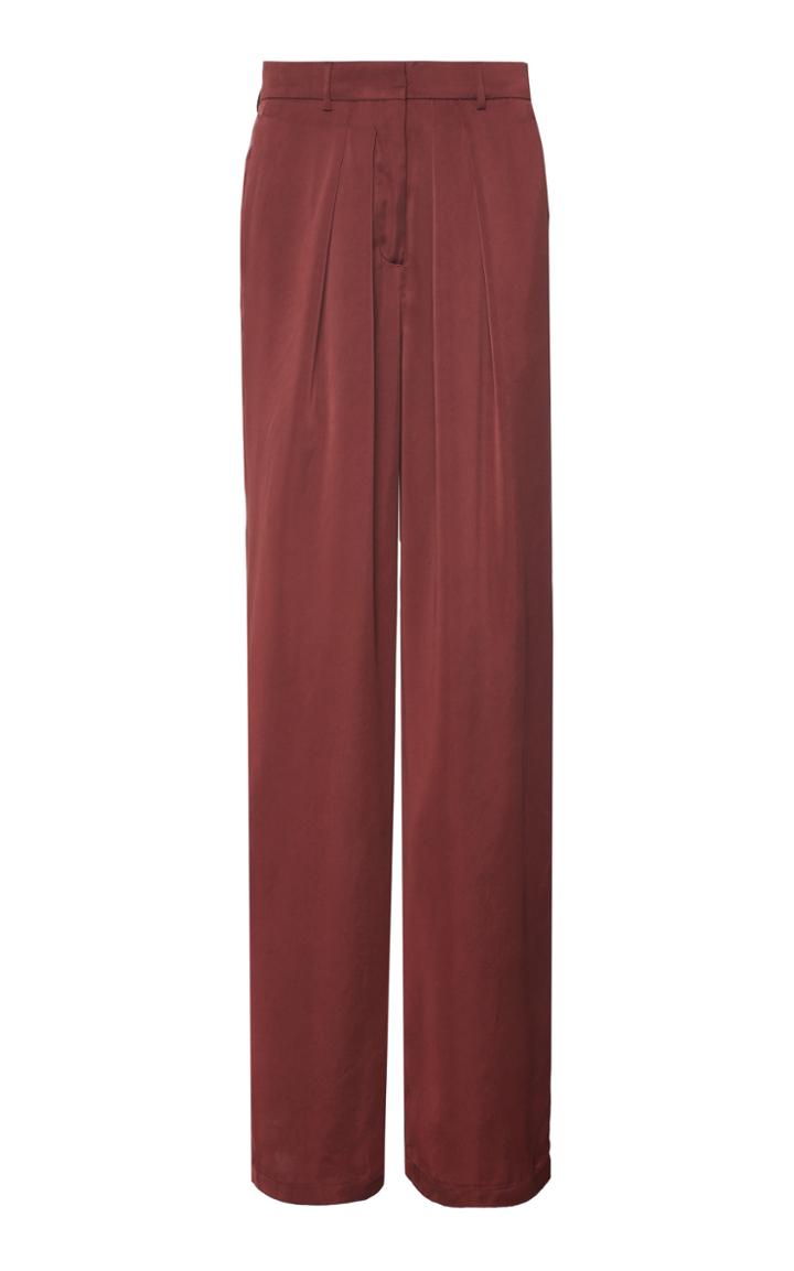 Moda Operandi Rochas Pleated Satin Wide-leg Pants Size: 38