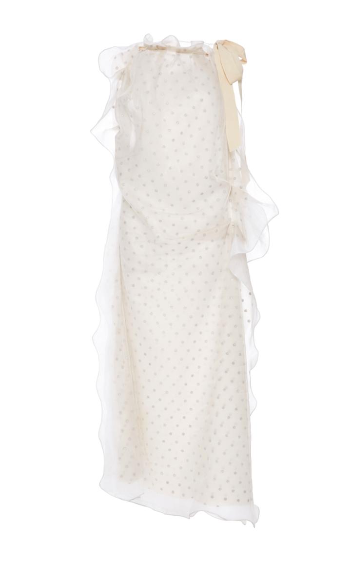 Maison Margiela Flocked Tulle Halter Dress