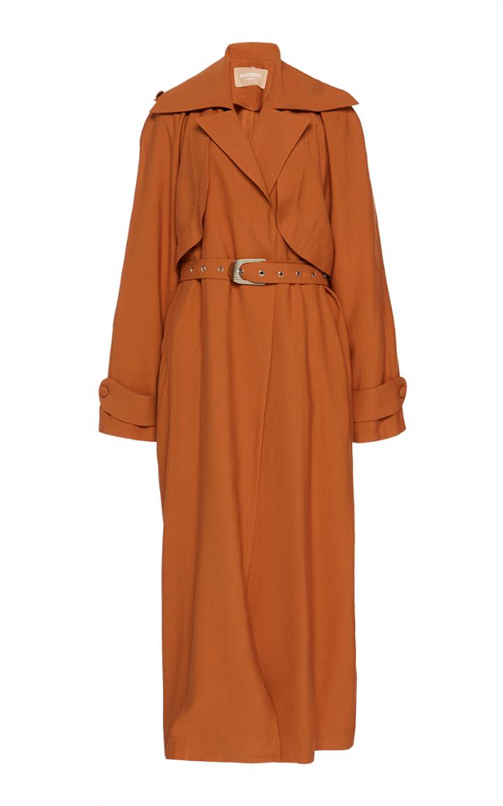 Matriel Copper Lose Fit Trench Coat Belted