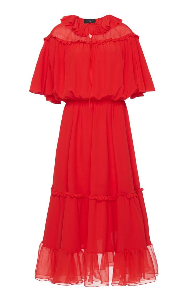 Rochas Obice Ruffle Silk Dress
