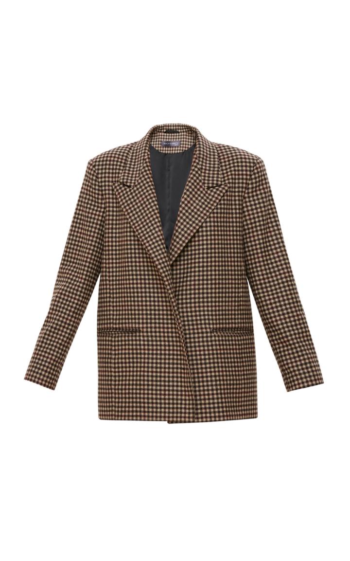 Mach & Mach Brown Colored Check Blazer