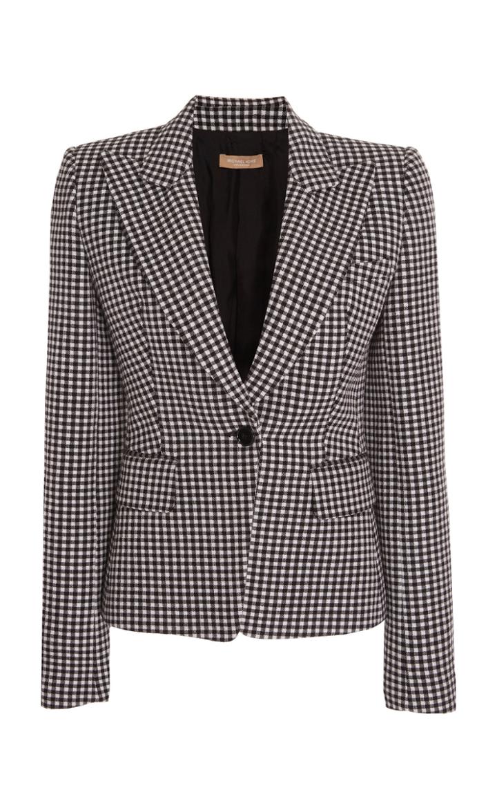 Michael Kors Collection Gingham Cotton-wool Blazer