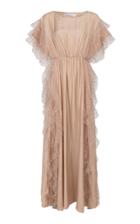 Bthaina Ruffled Glitter Tulle And Georgette Caftan