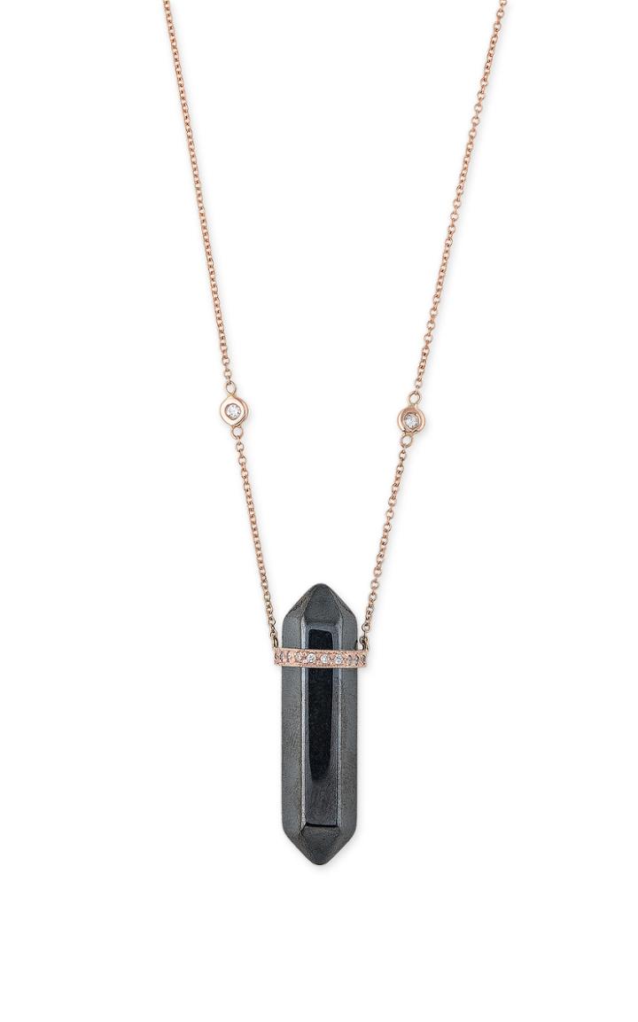 Moda Operandi Jacquie Aiche Pave Hematite Double Point Crystal Necklace
