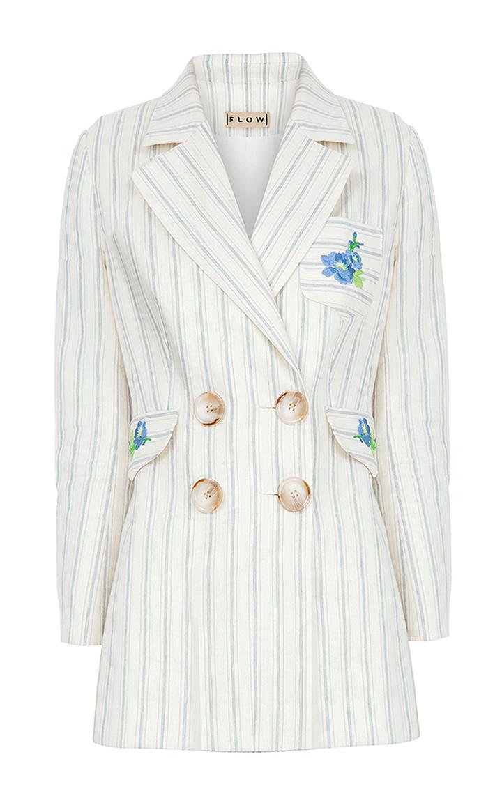 Flow The Label Embroidered Pinstripe Jacket