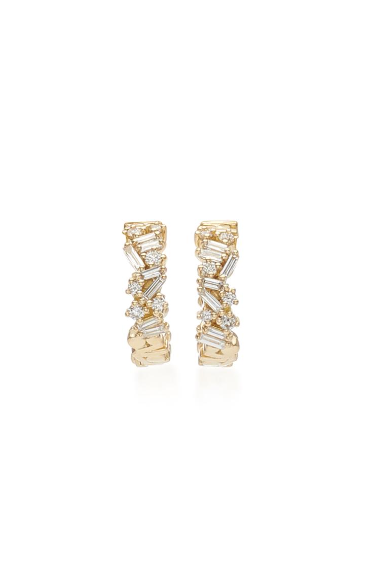 Suzanne Kalan 18k Yellow-gold White Diamond Hoop Earrings