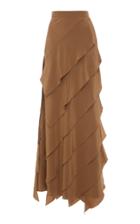 Max Mara Africa Tiered Silk-satin Maxi Skirt