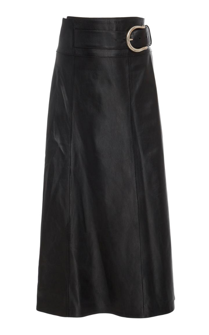 Dodo Bar Or Stella High-waisted Leather Midi Skirt