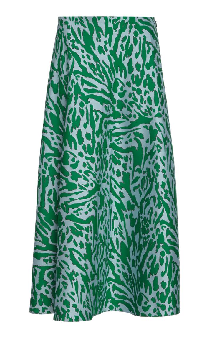 Vika Gazinskaya A-line Leopard Jacquard Midi Skirt