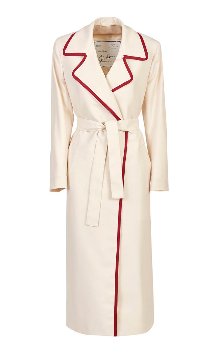 Giuliva Heritage Collection Belted Piped Wool-twill Coat