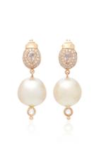 Daniela Villegas Ma'at 18k Pink Gold Diamond And Pearl Earrings