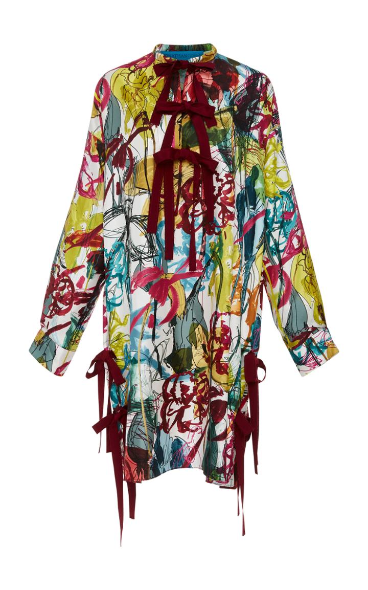 Jonathan Cohen Knotted Silk Tunic Dress