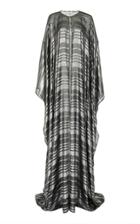 Naeem Khan Metallic Striped Silk Organza Cape