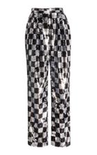 Moda Operandi Rodarte Checkered Sequin Straight-leg Pants Size: 0