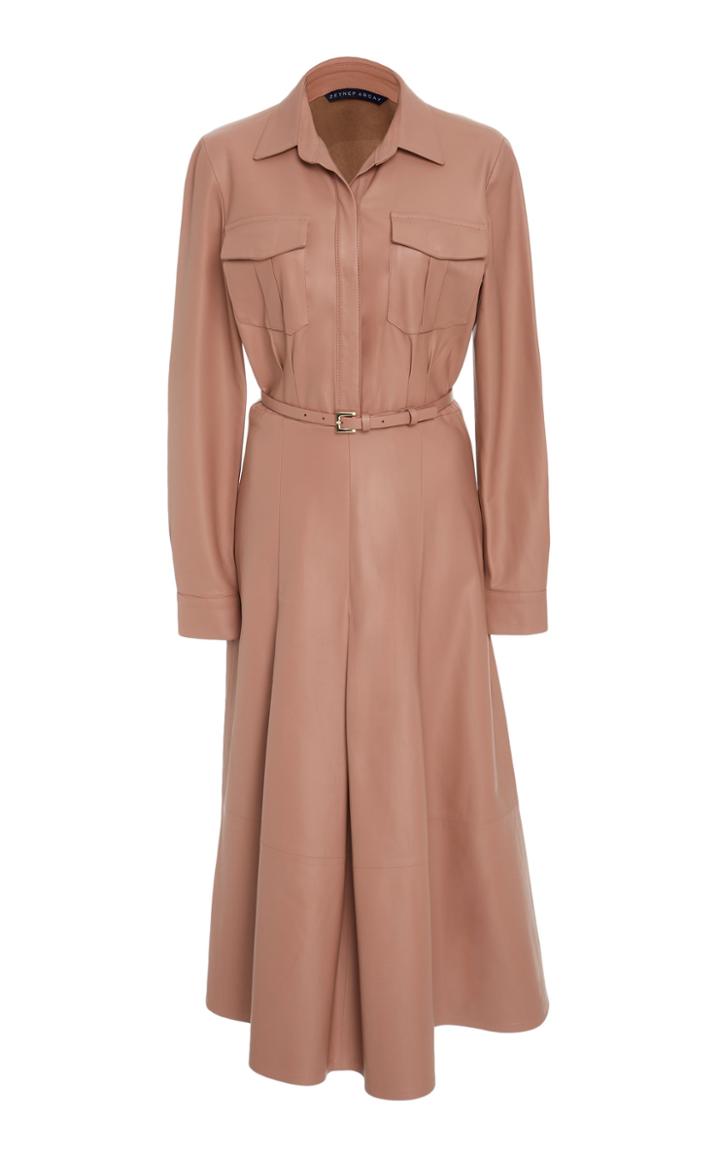 Zeynep Aray Leather Shirt Dress