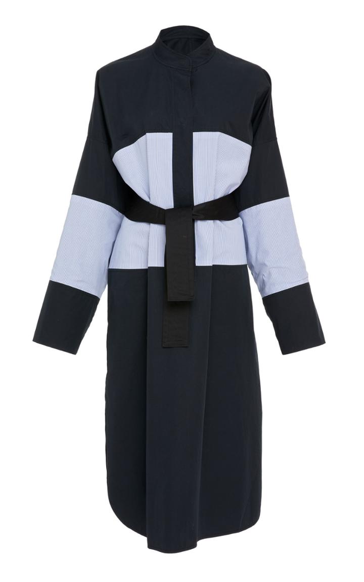 Tome Contrast Stripe Tunic Dress With Belt