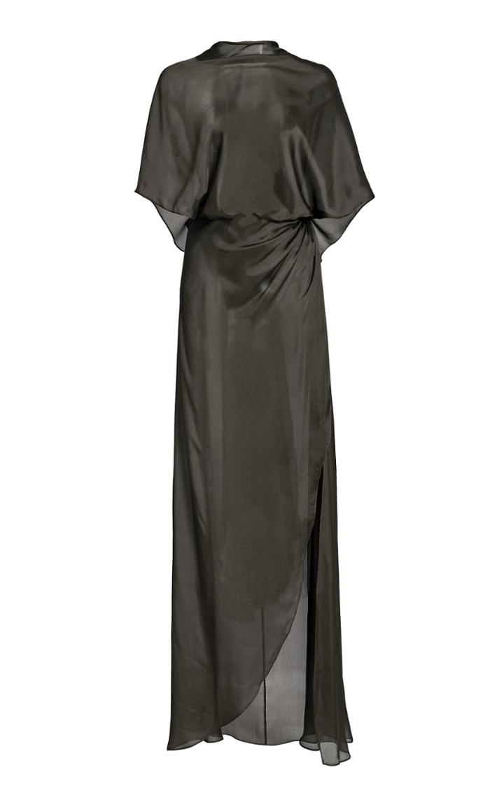 Moda Operandi Brandon Maxwell Wrap Front Chiffon Gown