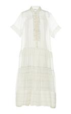 Moda Operandi Lee Mathews Sandy Silk Organza Tiered Maxi Dress Size: 0