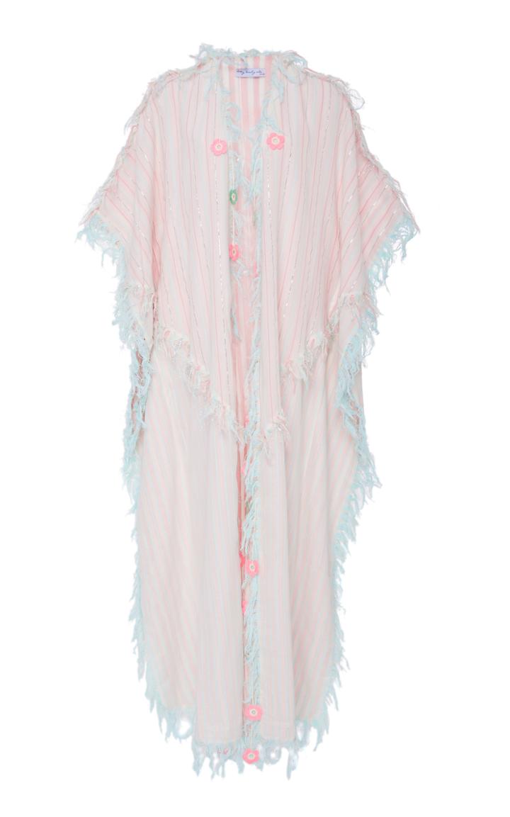My Beachy Side Stardust Floral-appliqud Cotton Coverup
