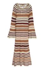 Tuinch Striped Cotton-linen Knit Maxi Dress