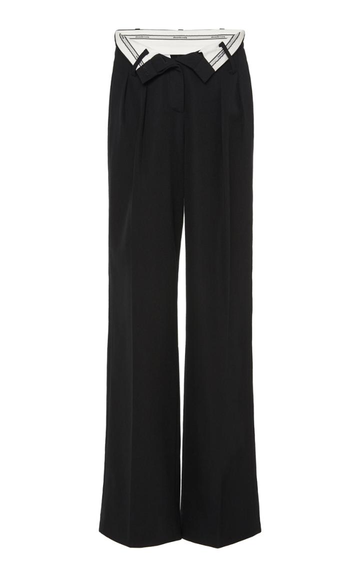 Alexander Wang Foldover Wool Wide-leg Trousers