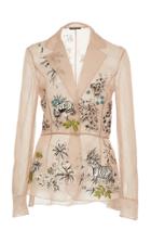 Alberta Ferretti Sheer Embroidered Blouse