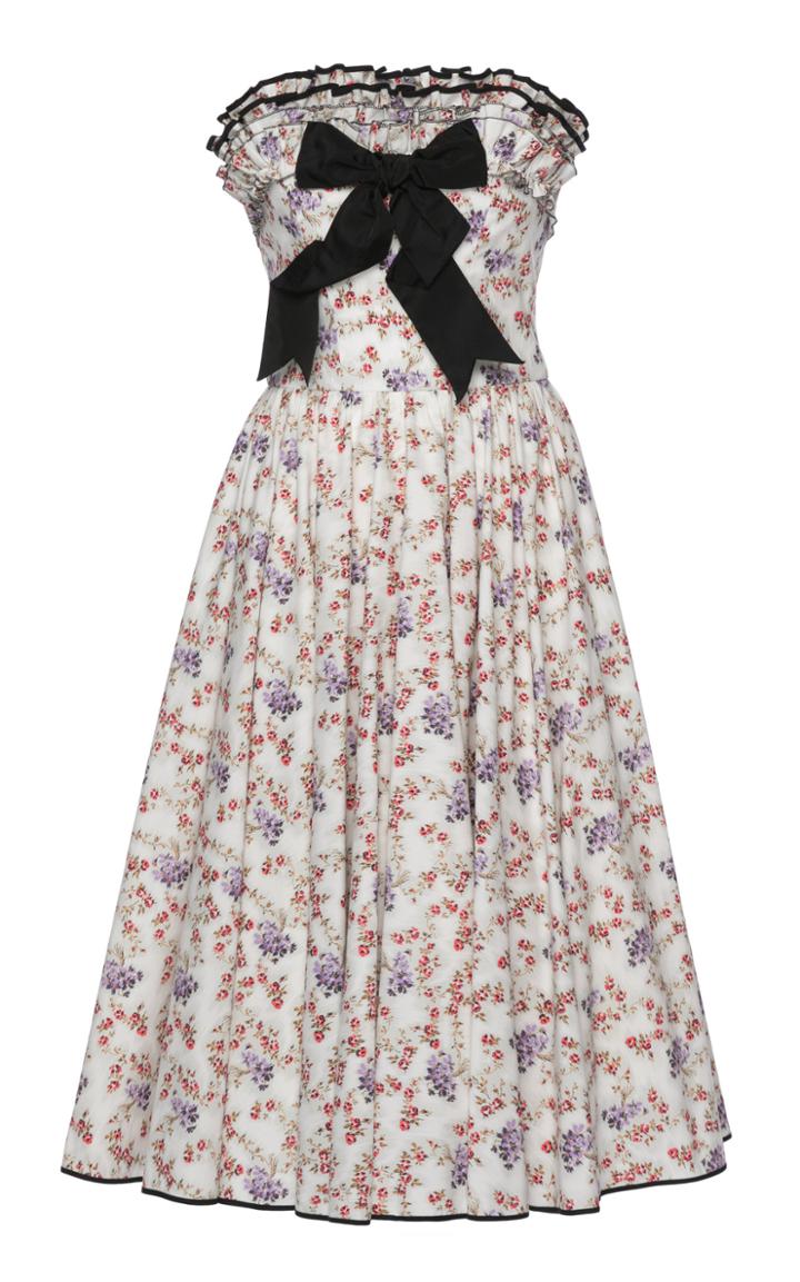 Lena Hoschek Affection Strapless Cotton Bow Dress