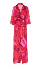 Borgo De Nor Maria Floral-print Satin Robe Dress