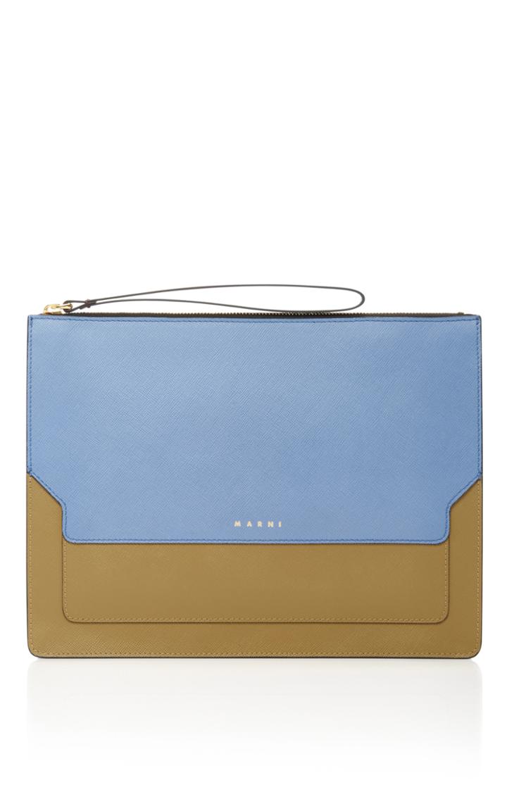 Marni Color-block Leather Clutch