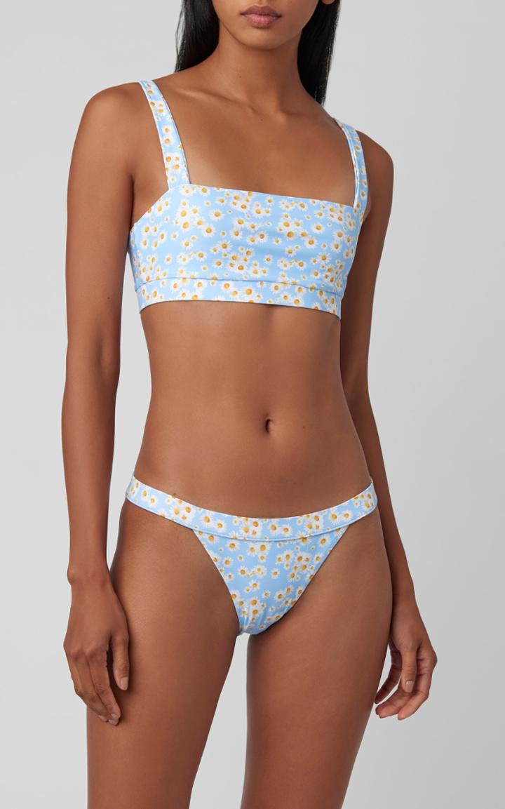 Onia Zoe Daisy-print Bikini Top