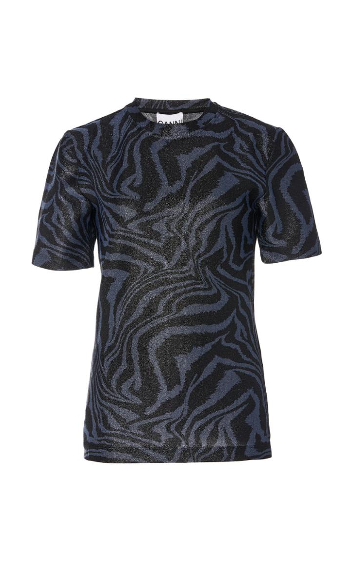 Ganni Metallic Lurex Jersey Top