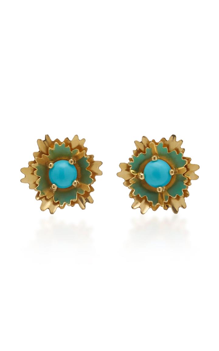 Moda Operandi Irene Neuwirth 18k Gold And Turquoise Stud Earrings