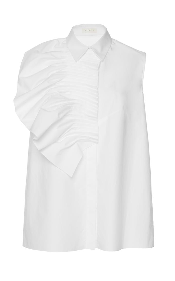 Delpozo Pin Tuck Fan Shirt