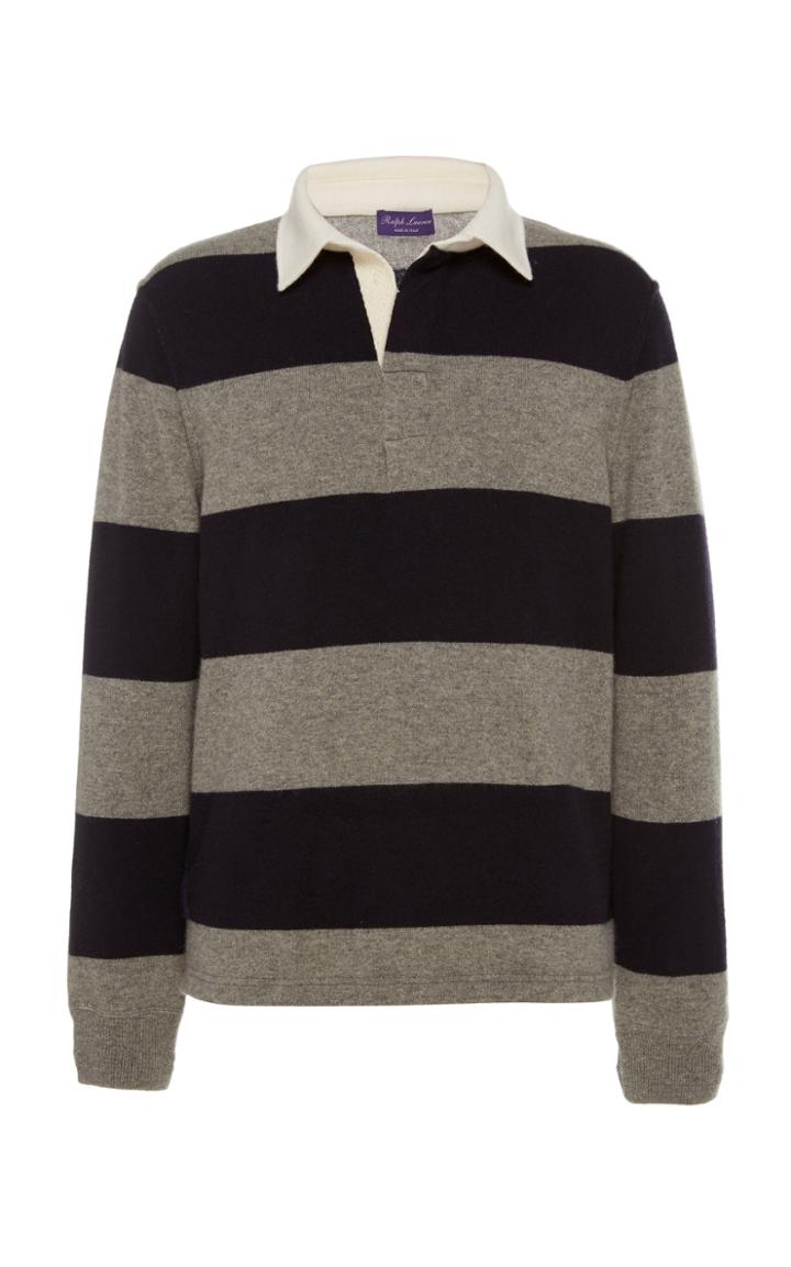 Ralph Lauren Purple Label Striped Rugby Cashmere Top