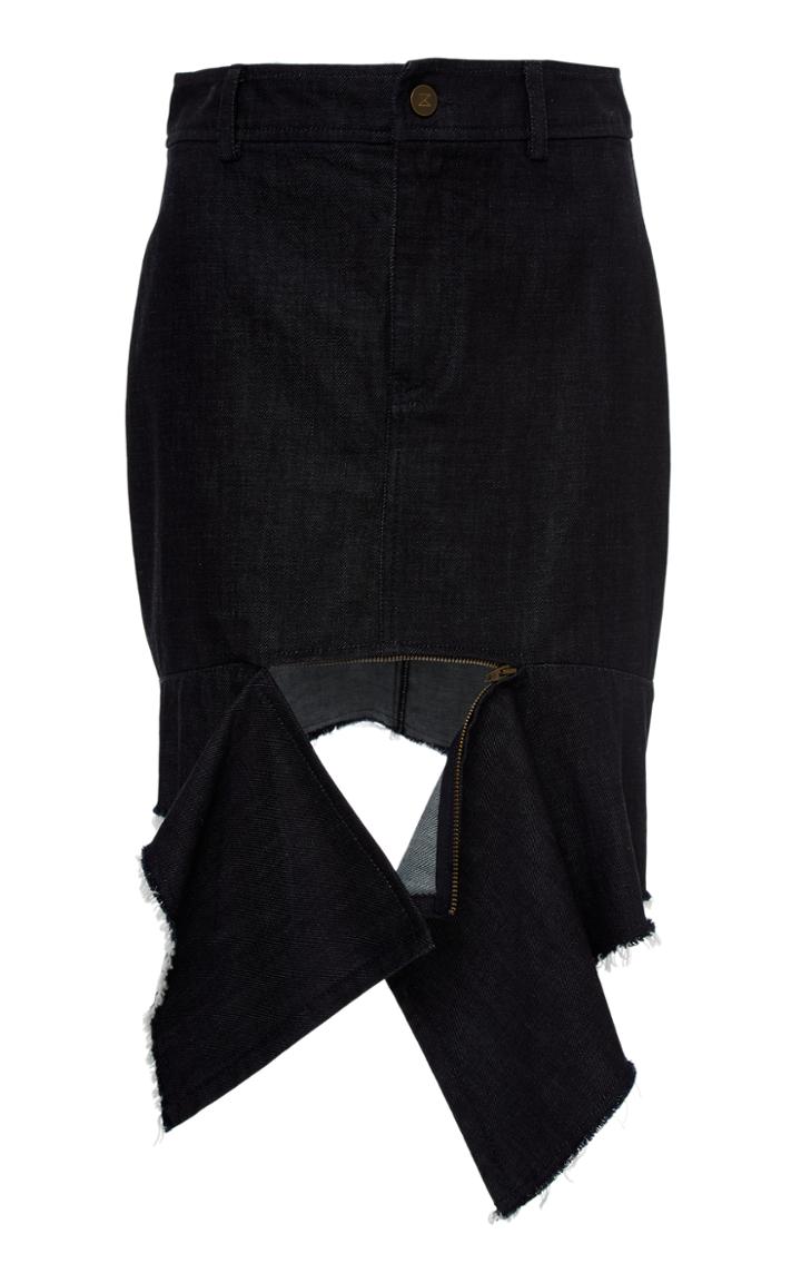 Zeynep Aray Ripped Jean Skirt
