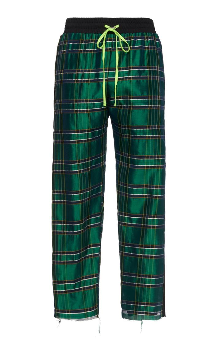Amiri Checked Silk-satin Track Pants