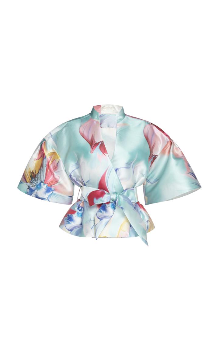 Moda Operandi Zuhair Murad Petal-printed Short Sleeve Blouse Size: 34