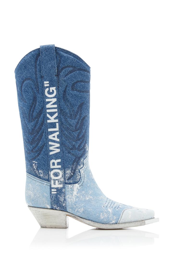 Off-white C/o Virgil Abloh Denim Cowboy Boots