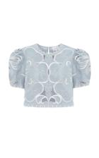 Alice Mccall Dissolving Hearts Linen And Cotton Crop Top