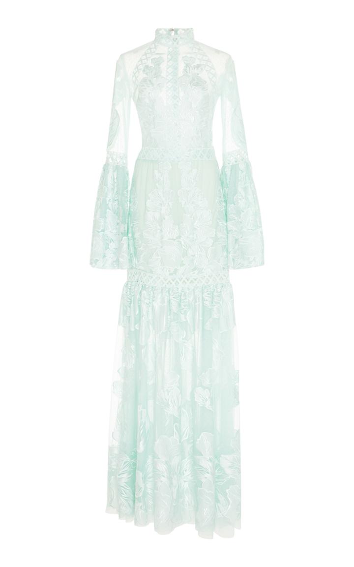 Costarellos Drop Waist Bell Sleeve Dress